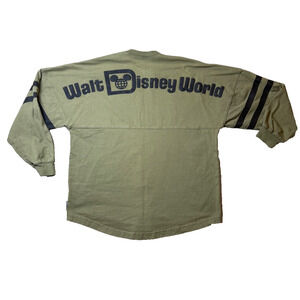 Walt Disney World Spirit Jersey Olive Green Black Military Stripes Size Medium